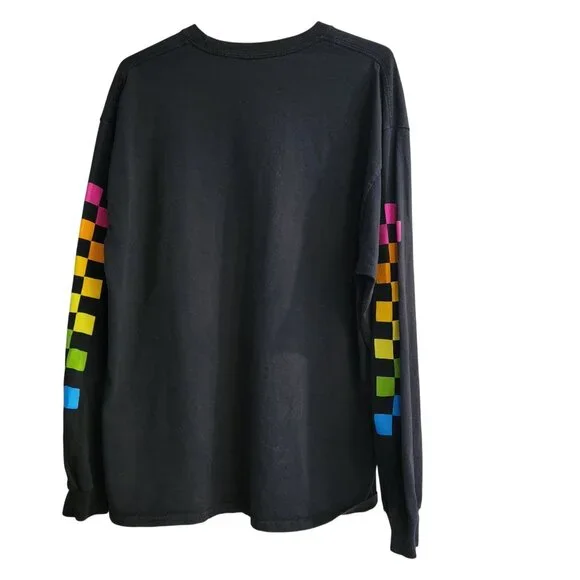 Polaroid Long Sleeve Graphic Tee With Rainbow Stripes On Back & Sleeves - 4X - Picture 4 of 16